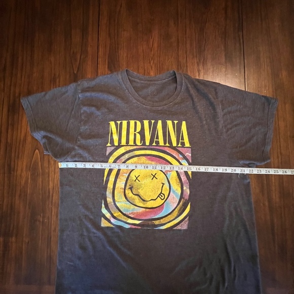 Nirvana T-Shirt Tie Dye Smiley Face Pattern, Short Sleeve, Size Large - Picture 6 of 6